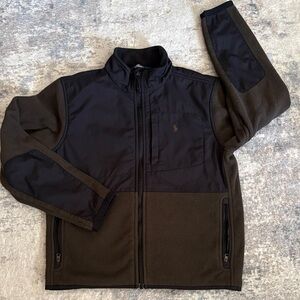 Ralph Lauren Olive & Black Mixed-Media Fleece Jacket